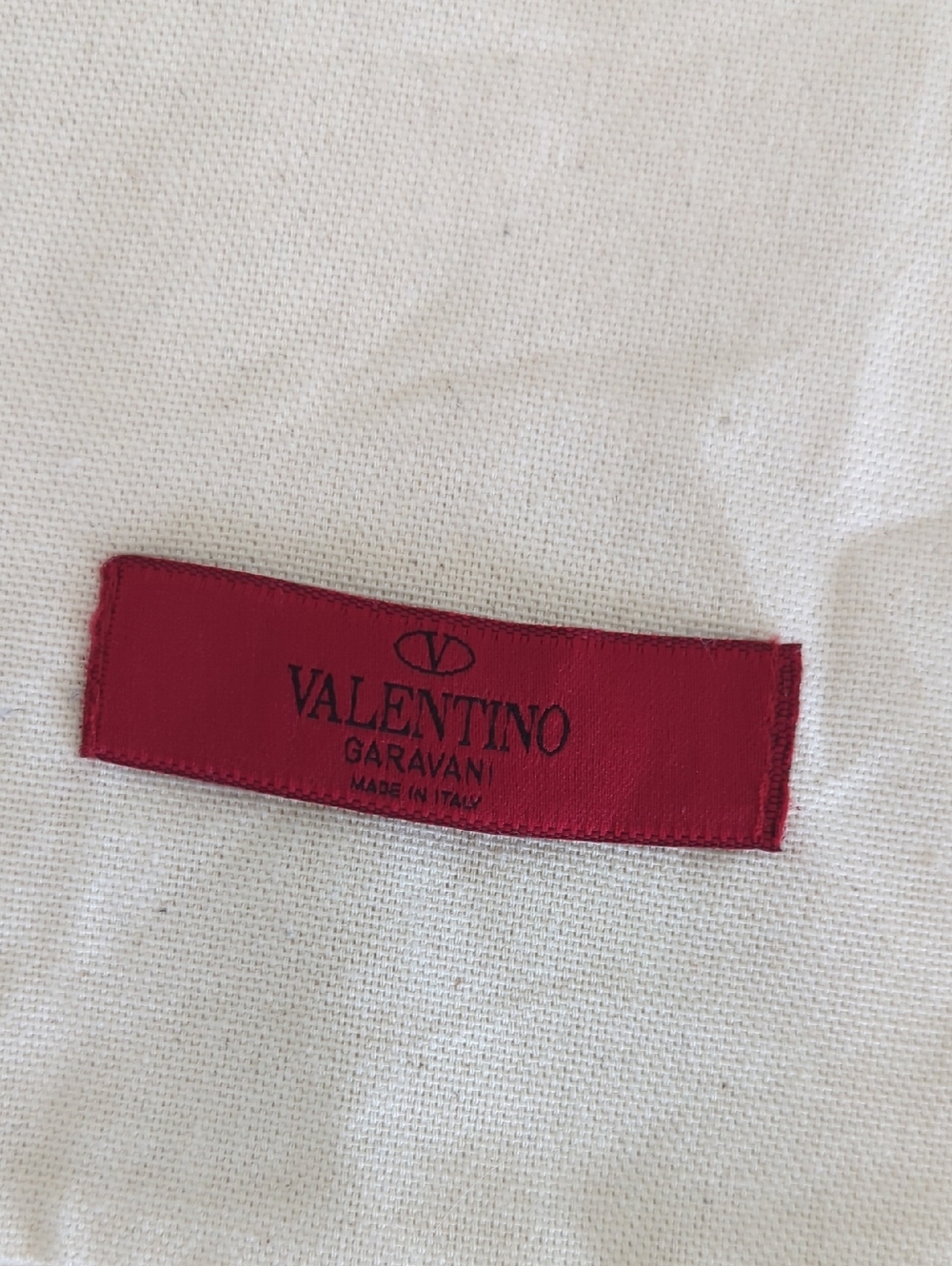 Valentino Cream Drawstring with Red Logo Patch Duster - Picture 2 of 3